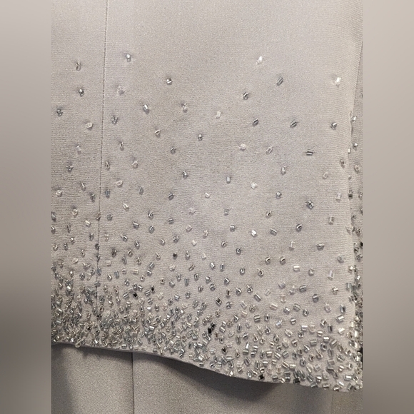 Silver beaded  2 piece lightweight dress set Size 18 - Picture 8 of 17